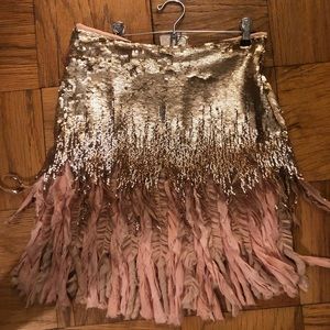 NWT Zara - Rose gold sequin skirt size Small